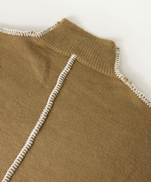 salle de bal(サルデバル)の「salle de bal / サルデバル モックネックハンドステッチニット プルオーバー Hand stitch knit MEI(ニット/セーター・レディース・ブラウン/ブラック/アイボリー・FREE)」の14枚目の写真