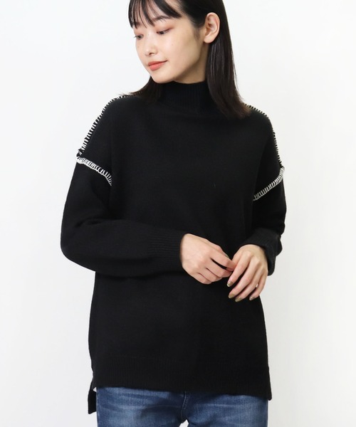 salle de bal(サルデバル)の「salle de bal / サルデバル モックネックハンドステッチニット プルオーバー Hand stitch knit MEI(ニット/セーター・レディース・ブラウン/ブラック/アイボリー・FREE)」の21枚目の写真