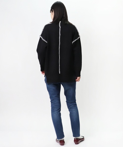 salle de bal(サルデバル)の「salle de bal / サルデバル モックネックハンドステッチニット プルオーバー Hand stitch knit MEI(ニット/セーター・レディース・ブラウン/ブラック/アイボリー・FREE)」の6枚目の写真