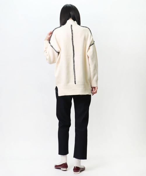 salle de bal(サルデバル)の「salle de bal / サルデバル モックネックハンドステッチニット プルオーバー Hand stitch knit MEI(ニット/セーター・レディース・ブラウン/ブラック/アイボリー・FREE)」の20枚目の写真