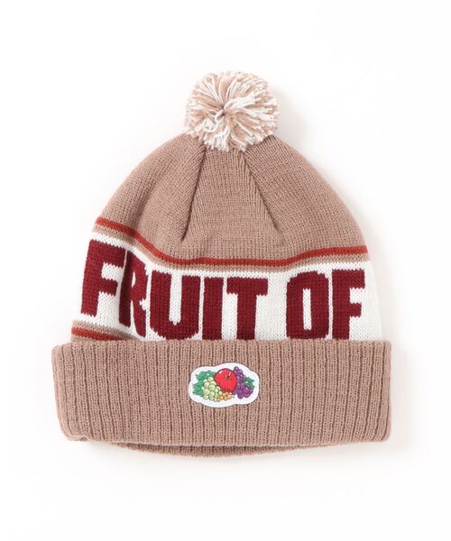 FRUIT OF THE LOOM（フルーツオブザルーム）の「KIDS BON BON Knit watch /ボンボン / ニット帽 / カジュアル / ユニセックス / ロゴ / 厚手（ニットキャップ/ビーニー・キッズ・ベージュ/ブルー/イエロー・FREE）」の2枚目の写真