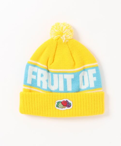 FRUIT OF THE LOOM（フルーツオブザルーム）の「KIDS BON BON Knit watch /ボンボン / ニット帽 / カジュアル / ユニセックス / ロゴ / 厚手（ニットキャップ/ビーニー・キッズ・ベージュ/ブルー/イエロー・FREE）」の3枚目の写真
