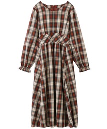 MILKFED. | V NECK PLAID DRESS(ワンピース)