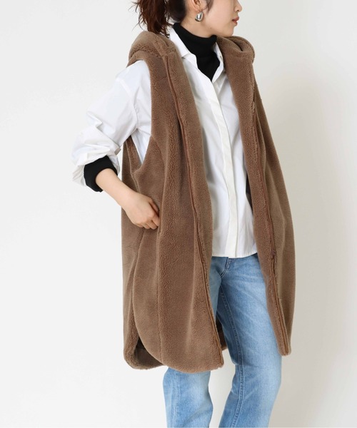 Jines（ジネス）の「ボア・ロングベスト（その他アウター）」 - WEAR