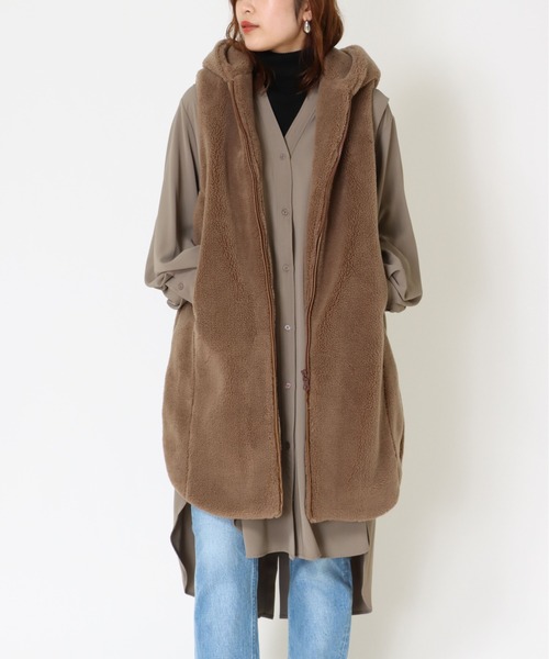 Jines（ジネス）の「ボア・ロングベスト（その他アウター）」 - WEAR