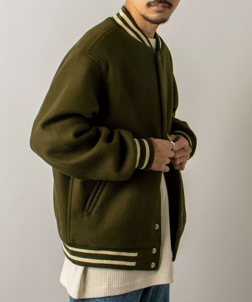 SKOOKUM(スクーカム)の「【SKOOKUM/スクーカム】GLOSTER別注 AWARD JACKET アワードジャケット(スタジャン・メンズ・ブラック/オリーブ・LARGE/X-LARGE)」の12枚目の写真