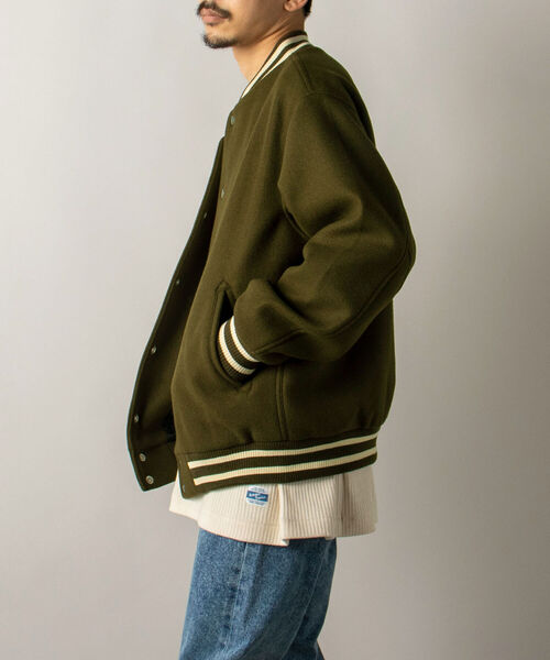 SKOOKUM(スクーカム)の「【SKOOKUM/スクーカム】GLOSTER別注 AWARD JACKET アワードジャケット(スタジャン・メンズ・ブラック/オリーブ・LARGE/X-LARGE)」の8枚目の写真