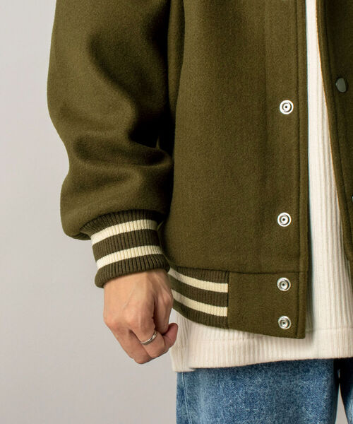 SKOOKUM(スクーカム)の「【SKOOKUM/スクーカム】GLOSTER別注 AWARD JACKET アワードジャケット(スタジャン・メンズ・ブラック/オリーブ・LARGE/X-LARGE)」の17枚目の写真