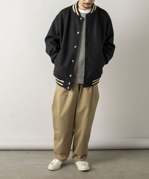 SKOOKUM(スクーカム)の「【SKOOKUM/スクーカム】GLOSTER別注 AWARD JACKET アワードジャケット(スタジャン・メンズ・ブラック/オリーブ・LARGE/X-LARGE)」の5枚目の写真