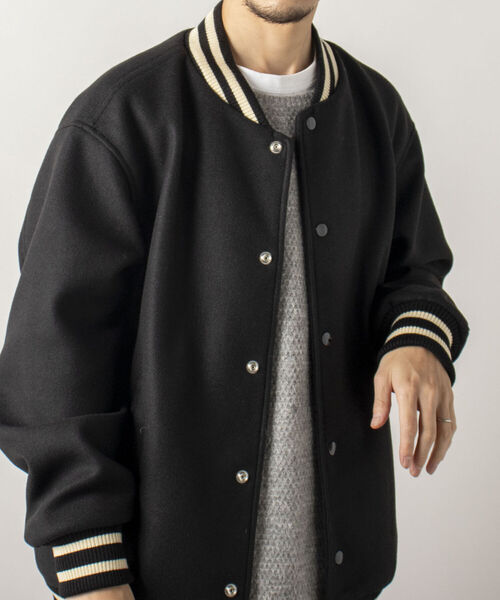 SKOOKUM(スクーカム)の「【SKOOKUM/スクーカム】GLOSTER別注 AWARD JACKET アワードジャケット(スタジャン・メンズ・ブラック/オリーブ・LARGE/X-LARGE)」の6枚目の写真