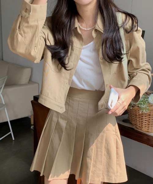 mood for a day(ムードフォーアデイ)の「precious set up / ジャケットアンドスカートセットアップ(セットアップ・レディース・ベージュ・FREE)」の6枚目の写真