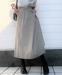 Q | ラップ風ツイルスカート(スカート)