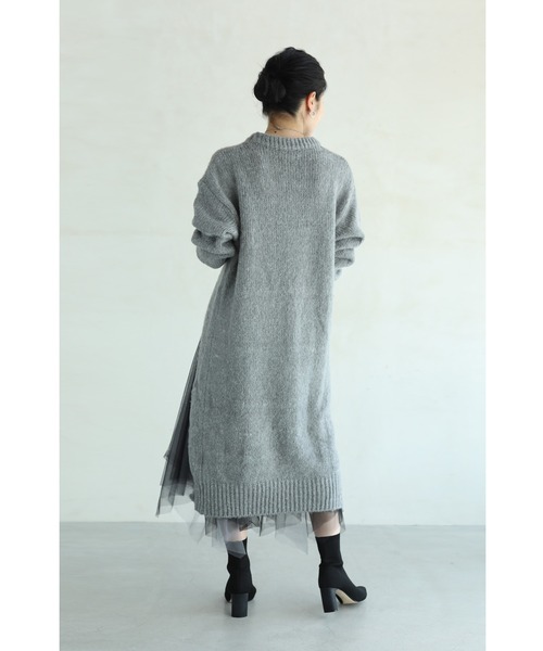 cawaii(カワイイ)の「もっちりニットのスリットチュニック ワンピース(チュニック・レディース・グレー・FREE)」の17枚目の写真