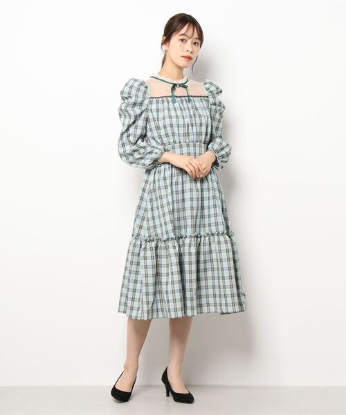 チェックティアードロングｏｐ ワンピース Axes Femme Poetique アクシーズファムポエティック のファッション通販 Zozotown