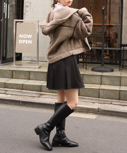 one after another NICE CLAUP（ワンアフターアナザーナイスクラップ）の「ウエスト丈が使いやすい！ボンバーショートジャケット（その他アウター・レディース・アイボリー/ブラウン系その他・FREE）」の14枚目の写真