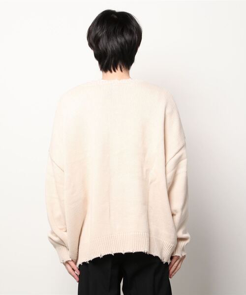 JOHN'S CLOSET（ジョンズクローゼット）の「【i】アクリルバルキーダメージカーディガン（カーディガン/ボレロ・メンズ・チャコールグレー/オフホワイト/モカ/サックスブルー/グリーン・LARGE/MEDIUM）」の21枚目の写真