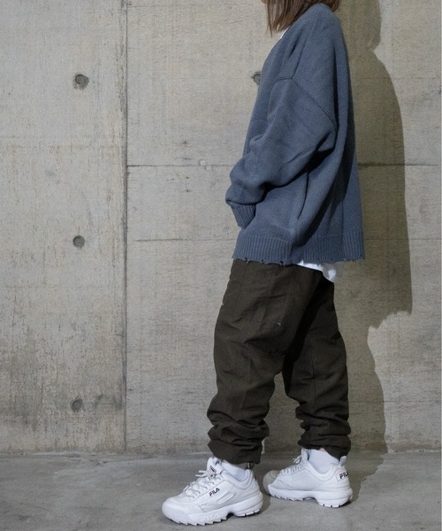 JOHN'S CLOSET（ジョンズクローゼット）の「【i】アクリルバルキーダメージカーディガン（カーディガン/ボレロ・メンズ・チャコールグレー/オフホワイト/モカ/サックスブルー/グリーン・LARGE/MEDIUM）」の15枚目の写真