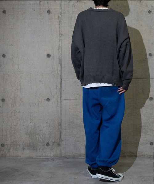 JOHN'S CLOSET（ジョンズクローゼット）の「【i】アクリルバルキーダメージカーディガン（カーディガン/ボレロ・メンズ・チャコールグレー/オフホワイト/モカ/サックスブルー/グリーン・LARGE/MEDIUM）」の19枚目の写真