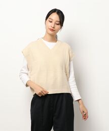 ehka sopo | 地柄編みパッチワークニットベスト(ベスト)