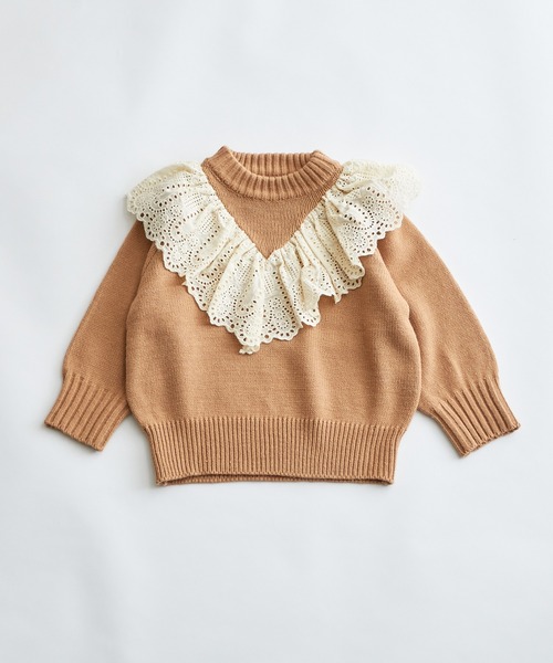 CIAOPANIC TYPY(チャオパニックティピー)の「【KIDS】フリルレースカラーニット(ニット/セーター・キッズ・ベージュ/チャコールグレー/アイボリー・LARGE/X-LARGE/MEDIUM/XX-LARGE/SMALL)」の10枚目の写真