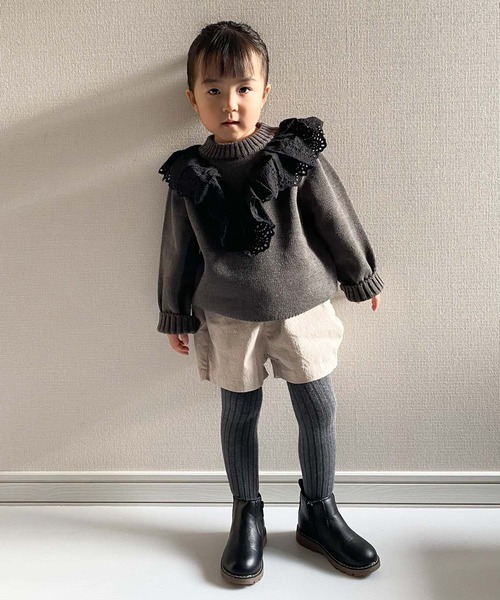 CIAOPANIC TYPY(チャオパニックティピー)の「【KIDS】フリルレースカラーニット(ニット/セーター・キッズ・ベージュ/チャコールグレー/アイボリー・LARGE/X-LARGE/MEDIUM/XX-LARGE/SMALL)」の19枚目の写真