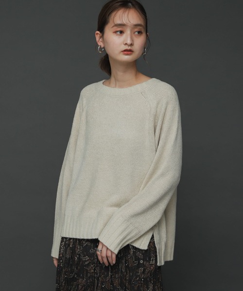 SENSE OF PLACE by URBAN RESEARCH（センスオブプレイスバイアーバンリサーチ）の「クルーネックモールセーター（ニット/セーター・レディース・ブラック/グリーン/アイボリー/ライトブラウン・ONE）」の20枚目の写真