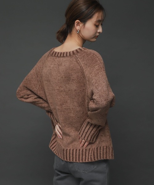 SENSE OF PLACE by URBAN RESEARCH（センスオブプレイスバイアーバンリサーチ）の「クルーネックモールセーター（ニット/セーター・レディース・ブラック/グリーン/アイボリー/ライトブラウン・ONE）」の22枚目の写真