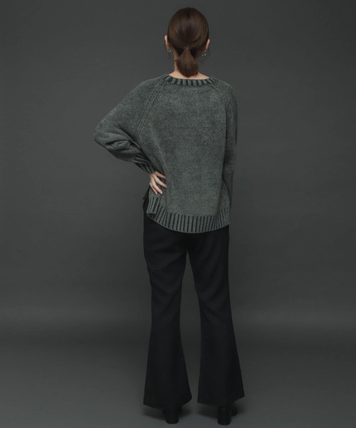 SENSE OF PLACE by URBAN RESEARCH（センスオブプレイスバイアーバンリサーチ）の「クルーネックモールセーター（ニット/セーター・レディース・ブラック/グリーン/アイボリー/ライトブラウン・ONE）」の10枚目の写真