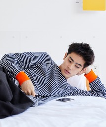 Kastane | 【WHIMSIC】カラーリブロングスリーブボーダーTEE(Tシャツ/カットソー)