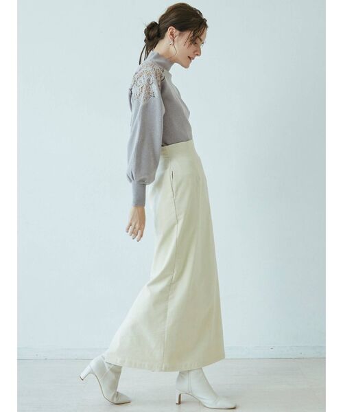 LAGUNAMOON（ラグナムーン）の「ショルダーレースニットプルオーバー（ニット/セーター・レディース・チャコールグレー/ライトグレー/アイボリー・FREE）」の8枚目の写真