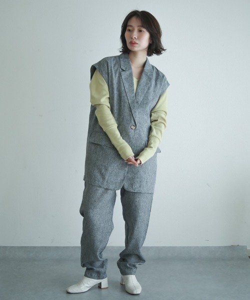 spoon store(スプーンストア)の「テーパードパンツセットアップ(スラックス・レディース・ブラック/ブラウン/ピンク・フリー)」の5枚目の写真