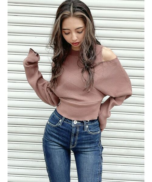 GYDA(ジェイダ)の「レイヤードカシュクールニット トップス(ニット/セーター・レディース・アイボリー/ブラウン/ブラック・FREE)」の10枚目の写真