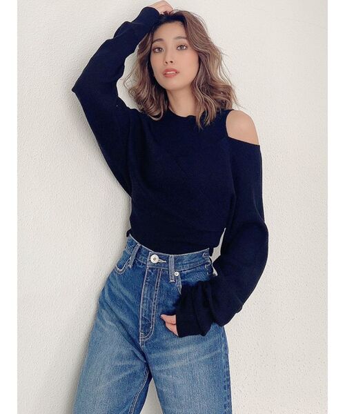 GYDA(ジェイダ)の「レイヤードカシュクールニット トップス(ニット/セーター・レディース・アイボリー/ブラウン/ブラック・FREE)」の21枚目の写真