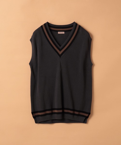 BEAMS LIGHTS（ビームスライツ）の「BEAMS LIGHTS / シルケットチルデンベスト（ベスト・メンズ・チャコールグレー/ナチュラル/ブラック/オフホワイト/ホワイト系その他5/ブルー・SMALL/MEDIUM/LARGE）」の4枚目の写真