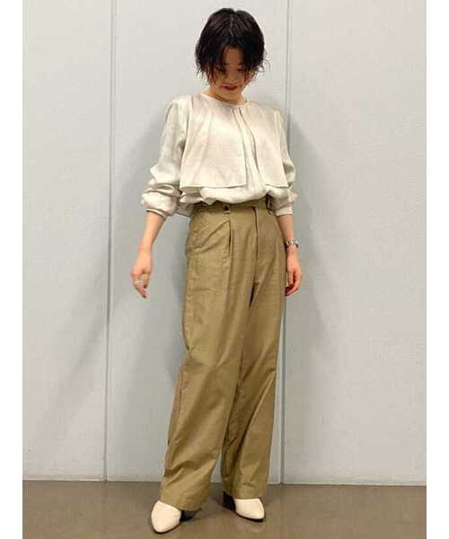 human woman(ヒューマンウーマン)の「◆フリルヨークブラウス(シャツ/ブラウス・レディース・ブラウン/ベージュ系その他2・MEDIUM)」の17枚目の写真