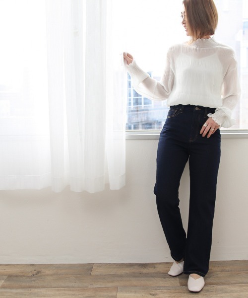 Social GIRL(ソーシャルガール)の「ハイウエストストレートデニムジーンズ(デニムパンツ・レディース・インディゴブルー/ブルー・M/L)」の15枚目の写真