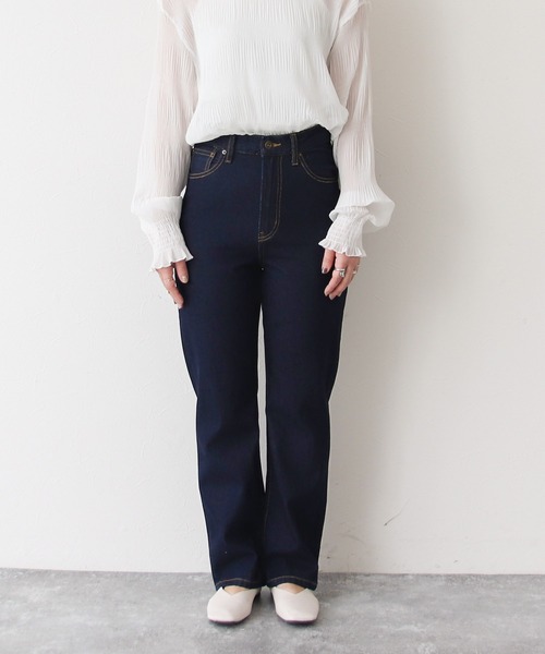 Social GIRL(ソーシャルガール)の「ハイウエストストレートデニムジーンズ(デニムパンツ・レディース・インディゴブルー/ブルー・M/L)」の8枚目の写真