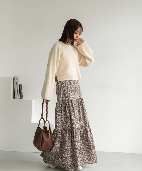 Edit Sheen（エディットシーン）の「ワイドスリーブハイゲージショートニット（ニット/セーター・レディース・ベージュ/アイボリー/ブラック/モカ/ピンク・MEDIUM）」の8枚目の写真