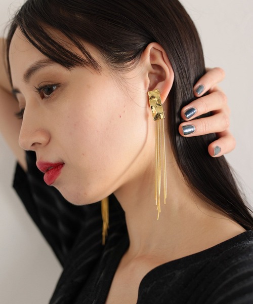 HARE（ハレ）の「チェーンフリンジイヤリング(HARE)（イヤリング・レディース・シルバー/ゴールド/ブラック・FREE）」の18枚目の写真