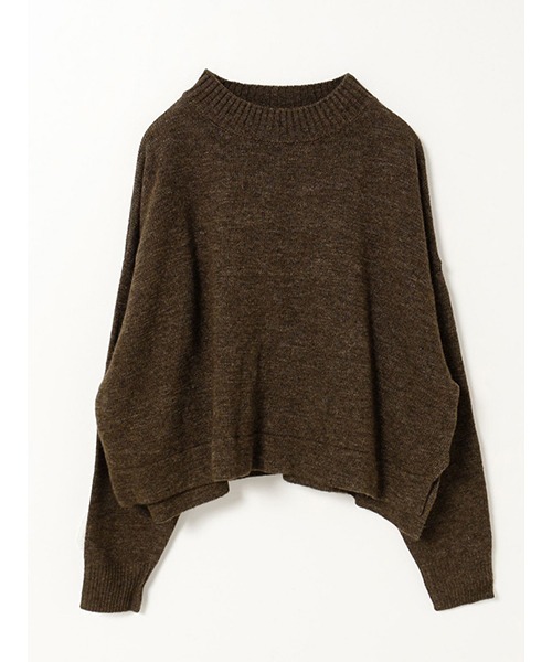 mizuiroind(ミズイロインド)の「mizuiro ind ハイネックショートプルオーバー(ニット/セーター・レディース・キナリ/ブラウン/チャコールグレー/ブラック・FREE)」の4枚目の写真