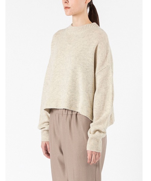 mizuiroind(ミズイロインド)の「mizuiro ind ハイネックショートプルオーバー(ニット/セーター・レディース・キナリ/ブラウン/チャコールグレー/ブラック・FREE)」の13枚目の写真