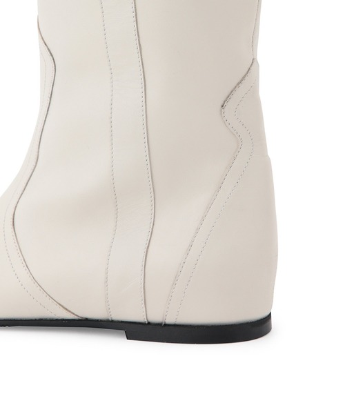 MADEMOISELLE ROPE'（マドモアゼル ロペ）の「【CORSO ROMA 9】フラットロングブーツ（ブーツ・レディース・ダークブラウン/オフホワイト・38/36/37）」の8枚目の写真