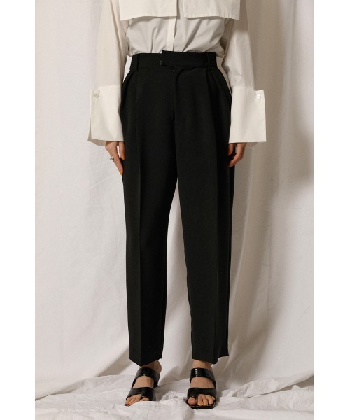 crie conforto（クリーコンフォルト）の「ボックスタックテーパードパンツ（スラックス・レディース・ピンク/ブラック・MEDIUM/SMALL）」の6枚目の写真