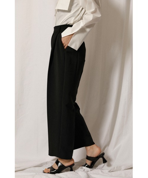 crie conforto（クリーコンフォルト）の「ボックスタックテーパードパンツ（スラックス・レディース・ピンク/ブラック・MEDIUM/SMALL）」の7枚目の写真