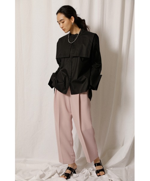 crie conforto（クリーコンフォルト）の「ボックスタックテーパードパンツ（スラックス・レディース・ピンク/ブラック・MEDIUM/SMALL）」の12枚目の写真