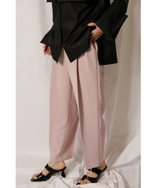 crie conforto（クリーコンフォルト）の「ボックスタックテーパードパンツ（スラックス・レディース・ピンク/ブラック・MEDIUM/SMALL）」の13枚目の写真