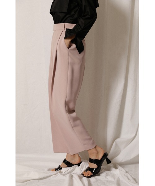 crie conforto（クリーコンフォルト）の「ボックスタックテーパードパンツ（スラックス・レディース・ピンク/ブラック・MEDIUM/SMALL）」の15枚目の写真