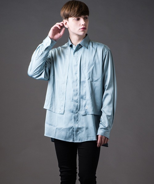 Buffalo Bobs（バッファローボブズ）の「TOPPER(トッパー)サテン フラップ トロミ シャツ（シャツ/ブラウス・メンズ・ピンク/マルチ/ミント・2-3/1-2）」の2枚目の写真