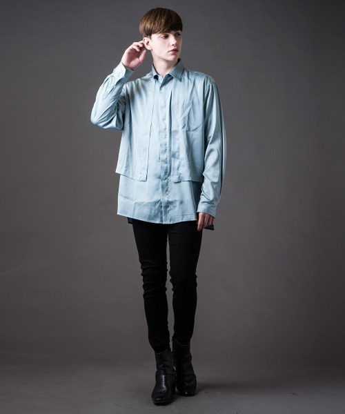 Buffalo Bobs（バッファローボブズ）の「TOPPER(トッパー)サテン フラップ トロミ シャツ（シャツ/ブラウス・メンズ・ピンク/マルチ/ミント・2-3/1-2）」の14枚目の写真