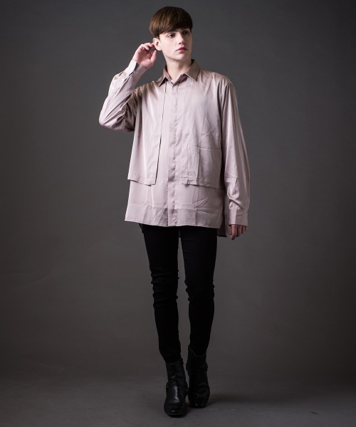 Buffalo Bobs（バッファローボブズ）の「TOPPER(トッパー)サテン フラップ トロミ シャツ（シャツ/ブラウス・メンズ・ピンク/マルチ/ミント・2-3/1-2）」の6枚目の写真